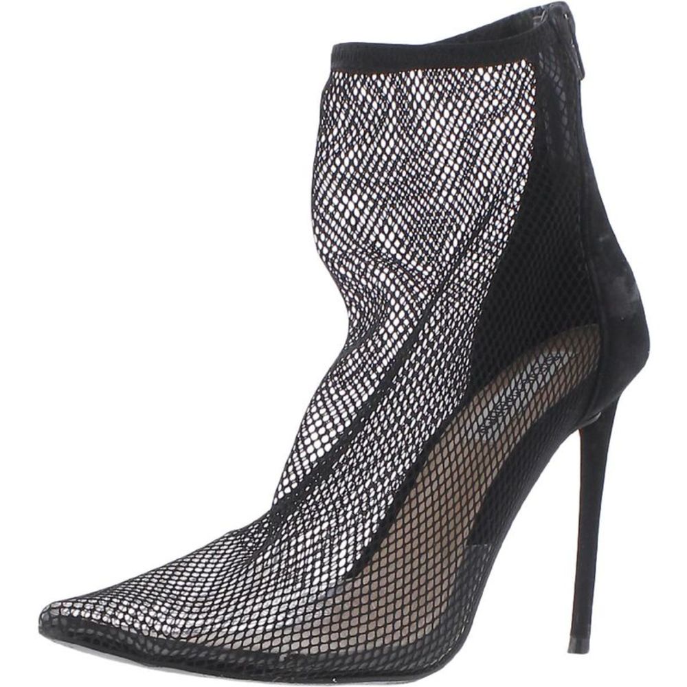 Steve Madden Womens Vielo Black Fishnet Ankle Boot Heels Booties Shoes Used